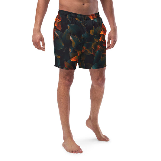 Orange Canna Swim Trunks